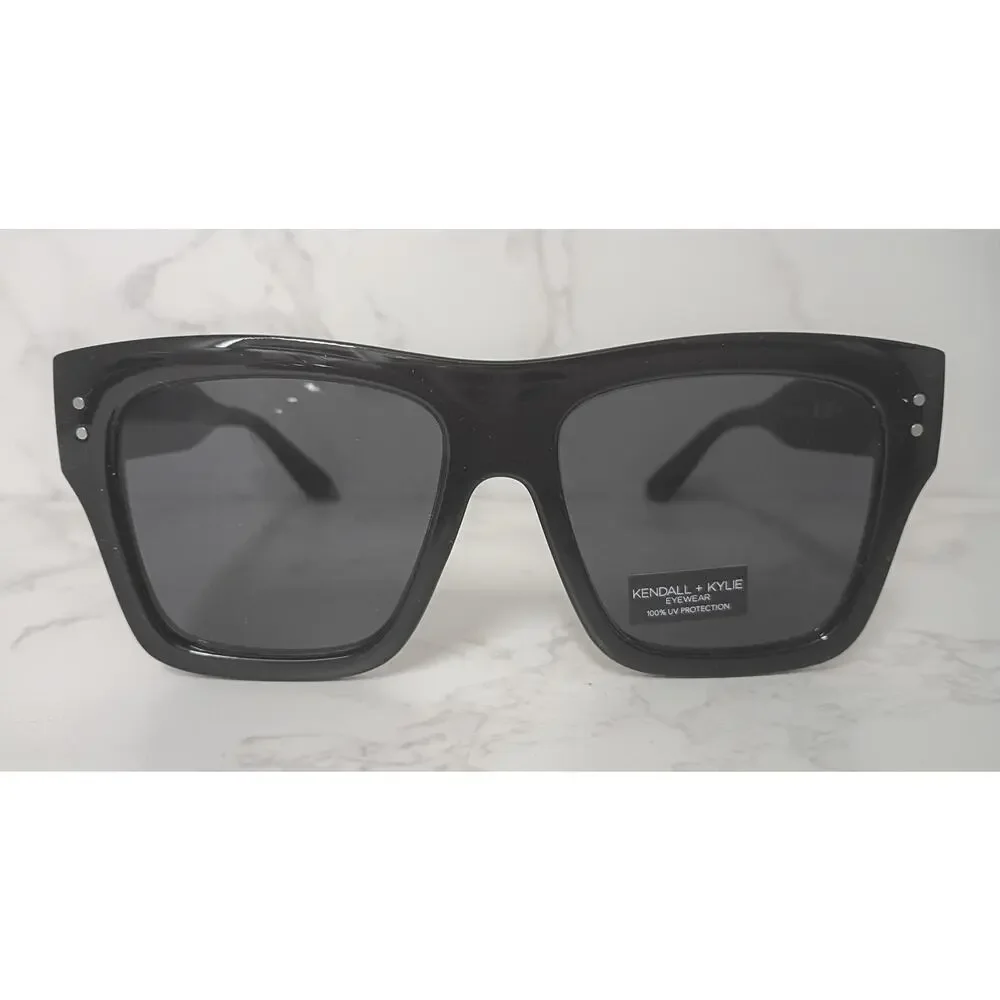 NEW Kendall + Kylie Oversized‎ Black Womens Polarized Sunglasses